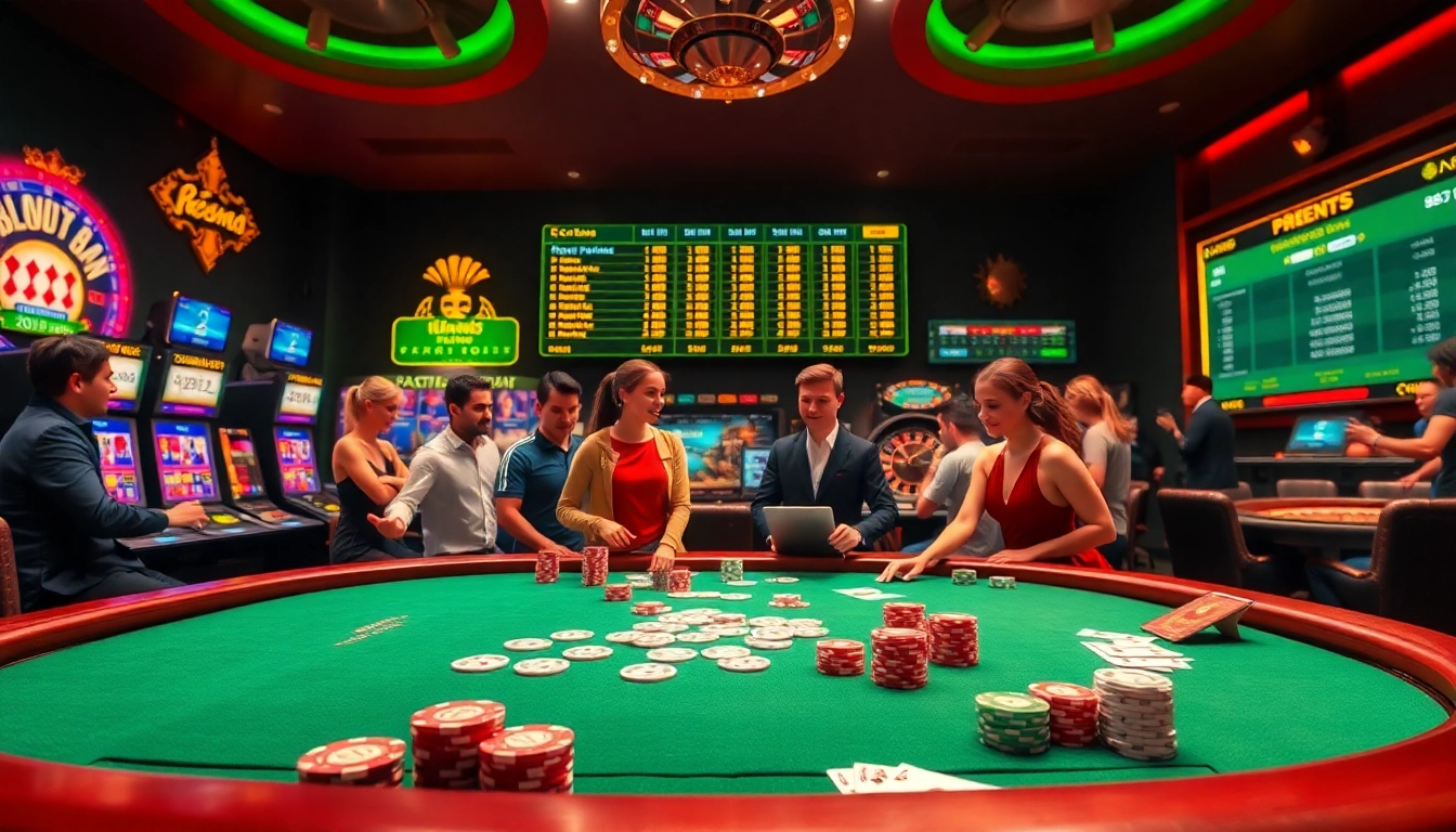 Kèo nhà cái action with vibrant poker scene, engaging players and casino elements.