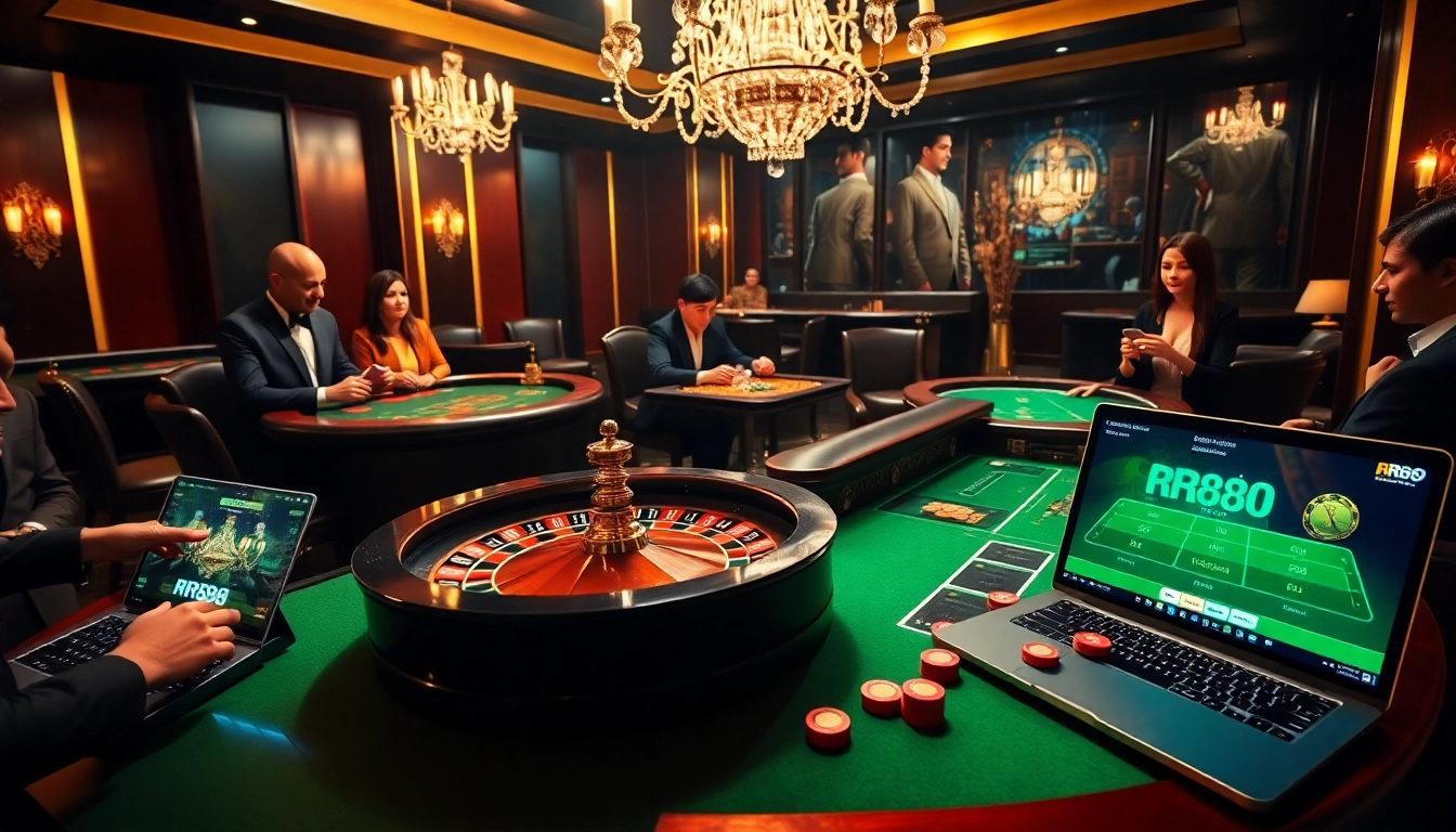 Experience the thrill of RR888 with players engaged in high-stakes casino games.