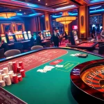 Engaged players enjoying high-stakes games at 789f casino with chips and cards.
