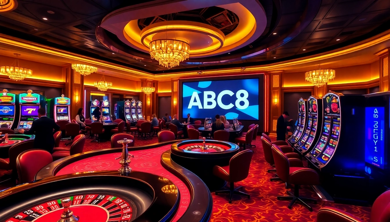 Players enjoying the excitement of casino games featuring ABC8 prominently displayed.