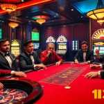 Experience the excitement of winning at 13Win's luxurious casino, with poker tables and vibrant slot machines.
