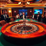 Experience thrilling gaming with kuwin at a luxurious casino table featuring roulette and poker action.