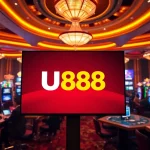 Players enjoying thrilling games at U888's luxurious online casino, showcasing roulette and slots.