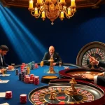 Experience the thrill of high-stakes poker at say88 com’s luxurious online casino, filled with vivid chips and players in action.