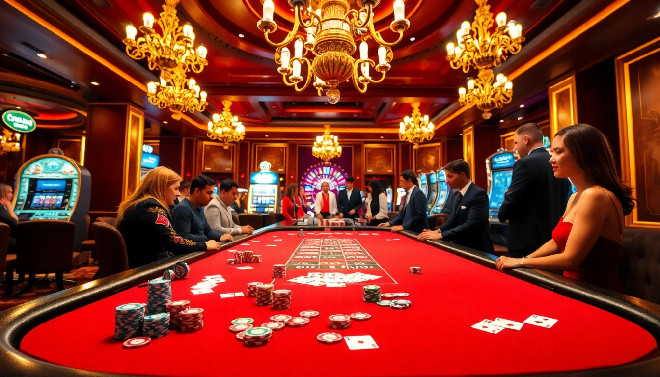 Gamble at https://iwin.cn.com/ with vibrant casino tables and colorful chips under elegant lighting.