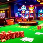 Experience the excitement of TX88 at a luxurious casino gaming table with vibrant poker chips and cards.