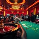 Players enjoying an exciting gaming session at 33win casino, featuring vibrant roulette and poker tables.