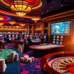 Rikvip players enjoying a vibrant casino environment with poker, slots, and roulette action.