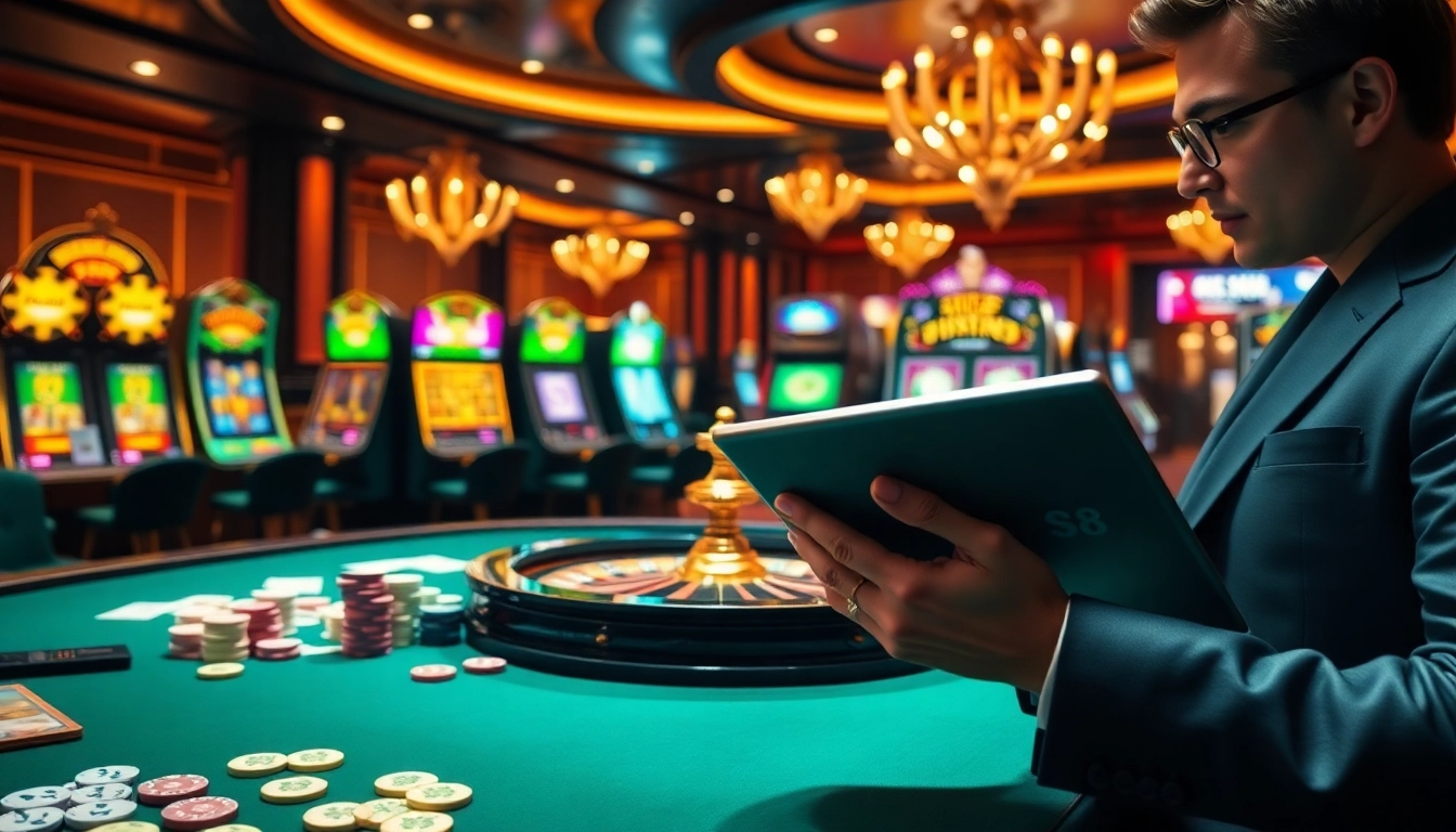 Experience thrilling gameplay with S8 strategies at a luxurious casino table.