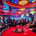Players enjoying thrilling card games at 33win.property, showcasing excitement and camaraderie in a luxurious gaming setting.