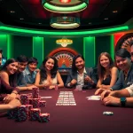 High-stakes action at a modern poker table with ok365m, showcasing excitement and luxury.