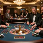 Players engaged at a roulette table, with vibrant colors and the atmosphere of https://s8inc.com/ providing an exciting gaming experience.