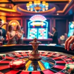 S8 online casino scene featuring a roulette table, poker chips, and vibrant slot machines.