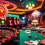 Players winning big at the S8 casino, surrounded by vibrant gaming tables and excitement.