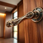 Explore the elegance of door handles showcased by the Door Handle Company in a sophisticated setting.