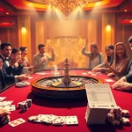 Engaging players at a casino table enjoying gambling excitement from https://s8esra.com/ with colorful poker chips and cards.