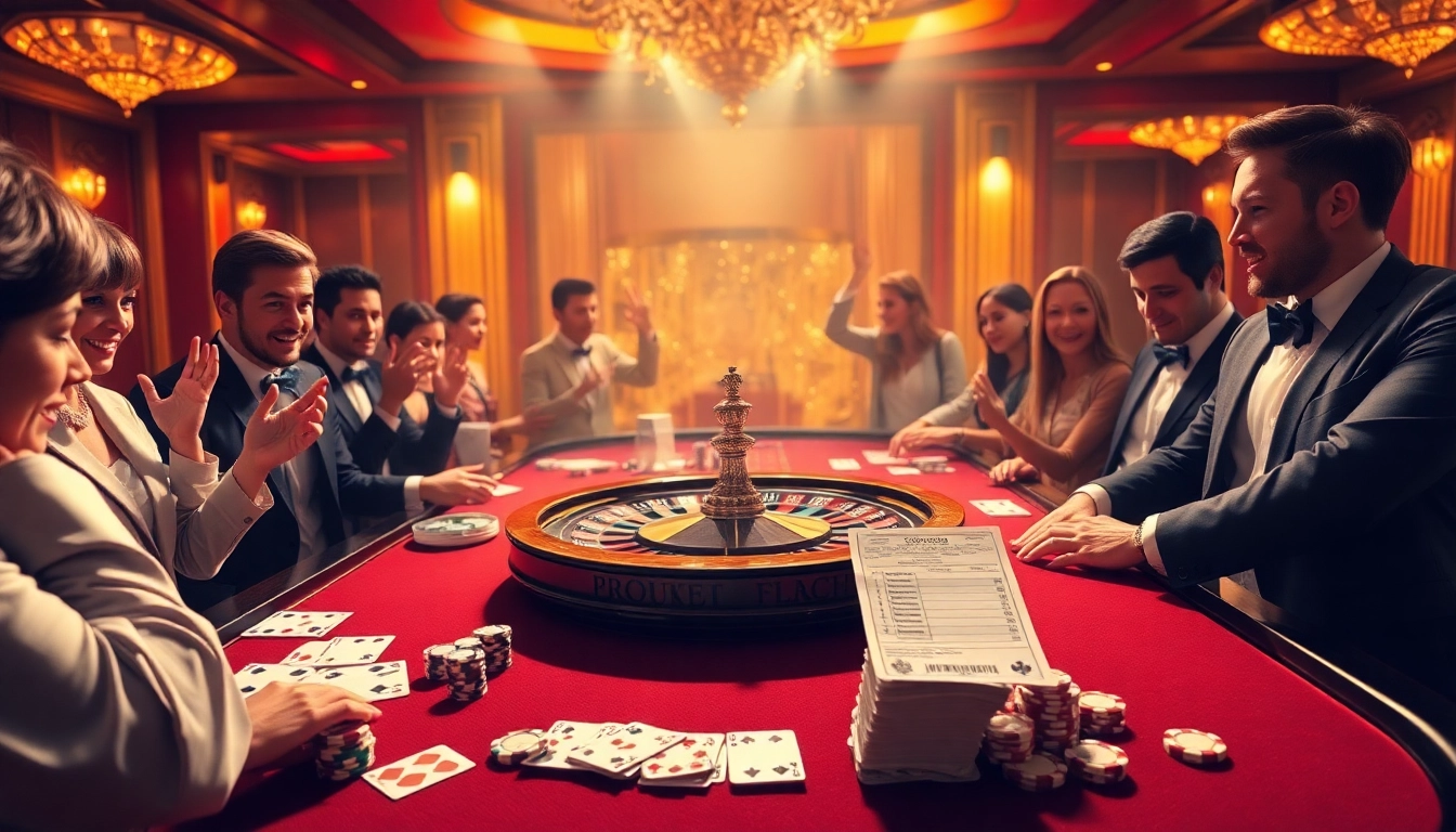 Engaging players at a casino table enjoying gambling excitement from https://s8esra.com/ with colorful poker chips and cards.