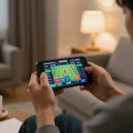 Engaging online sports betting experience on MM88 with player placing live bets on smartphone