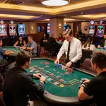 Engaged players at Okfun blackjack tables showcasing skillful gameplay and dynamic betting