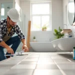 Bathroom builders near me showcasing renovation work in a modern setting.