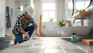 Bathroom builders near me showcasing renovation work in a modern setting.