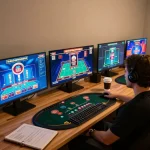 Tg88 players engaging in live dealer blackjack from home with stylish setups