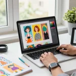 Transform your ideas into art with our image to prompt generator tool in a vibrant creative workspace.