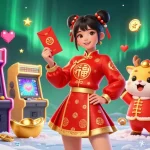 Experience winning games with rr99 in this vibrant casino-themed illustration featuring rich details and lively characters.