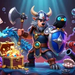 Engage in bắn cá đổi thưởng with exciting underwater scenes filled with vibrant characters, treasures, and action.