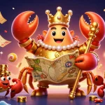 Experience the excitement of hitclub with a golden crab emperor and vibrant lottery elements in action.