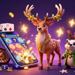 B52club's vibrant casino scene filled with animated characters, colorful gaming elements, and dynamic rewards.