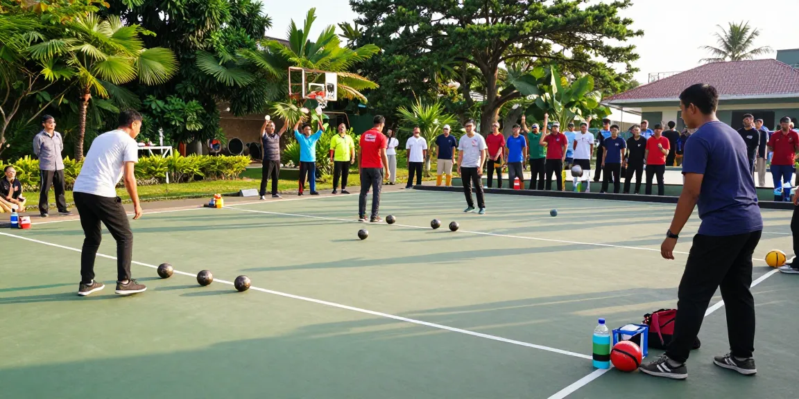 Exciting petanque match at fopikotatarakan.org with players, cheering fans, and lush green setting.