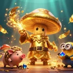 Go88 gamers enjoying a magical world filled with treasure and gold, featuring dynamic casino elements.