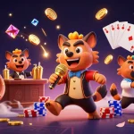 Zowin hyena-themed casino scene with vibrant games, comedy, and action