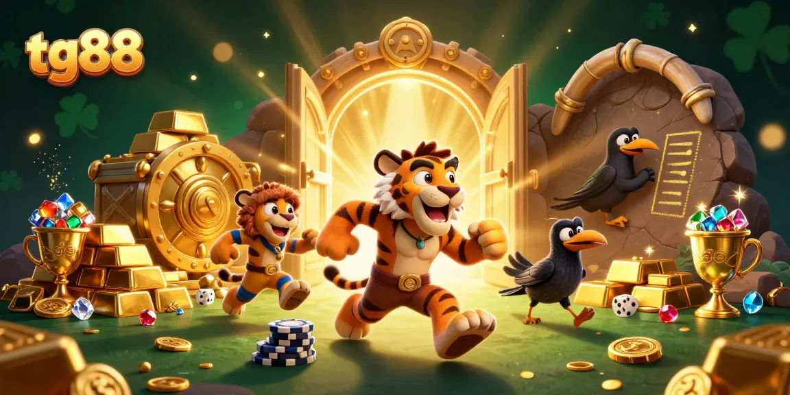 Spin the reels at tg88 and unlock treasures in a vibrant prehistoric casino atmosphere.
