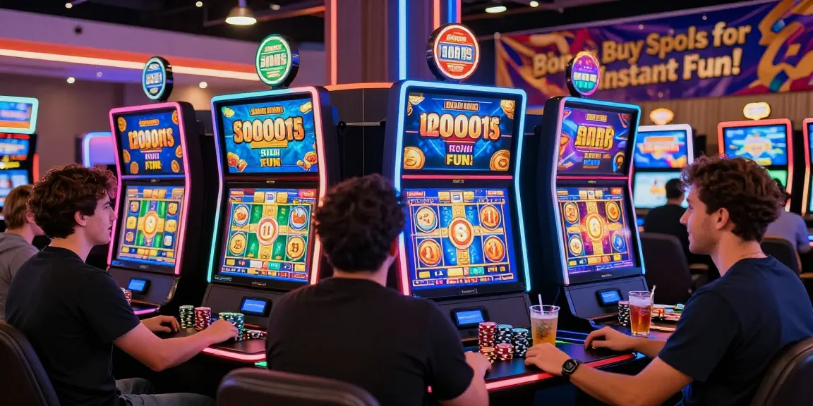 Exciting bonus buy slots action at a vibrant online casino with players enjoying instant access to gaming features.