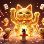 Experience Đá gà trực tiếp with vibrant visuals and gambling elements in this promotional illustration.