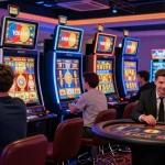 Excited players at a virtual casino featuring diverse games and Visa and Mastercard logos, showcasing the new online gambling trends in 2026.
