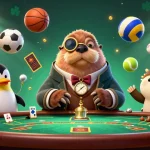 Experience thrilling gameplay at MM88, featuring a jolly walrus at an underwater poker table with engaging game elements.