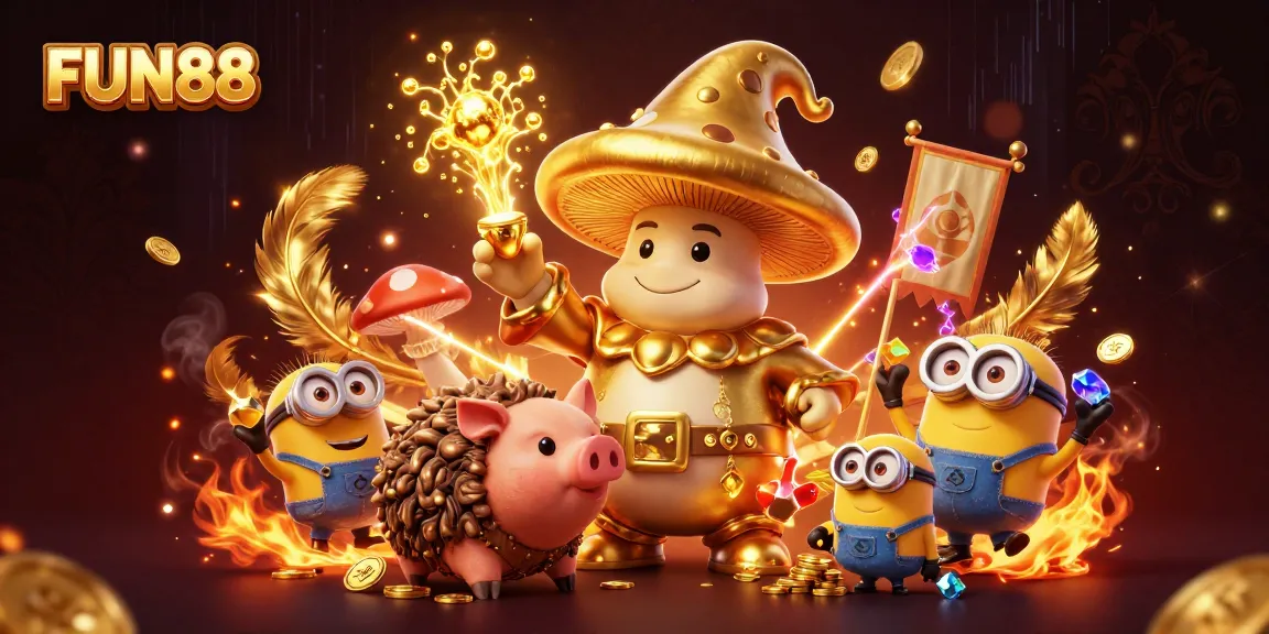 Win big at FUN88 with thrilling 3D casino elements showcasing treasure and dynamic gameplay.